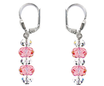 SWAROVSKI (R) crystals in combination with: BELLASIX (R) 1807-O2 earrings rose / rose 925 silver clasp