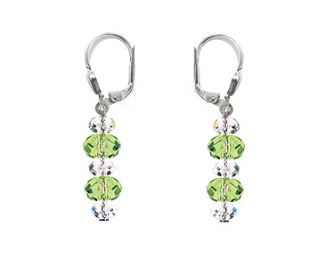 SWAROVSKI (R) crystals in combination with: BELLASIX (R) 1807-O3 earrings green 925 silver clasp