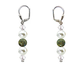 SWAROVSKI (R) crystals in combination with: BELLASIX (R) 1809-O3 earrings labradorite mussel-stone-pearl 925 silver clasp