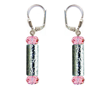 SWAROVSKI (R) crystals in combination with: BELLASIX (R) 1812-O earrings rose hand-engraved manufactured handwork 925 silver clasp manufactured handwork