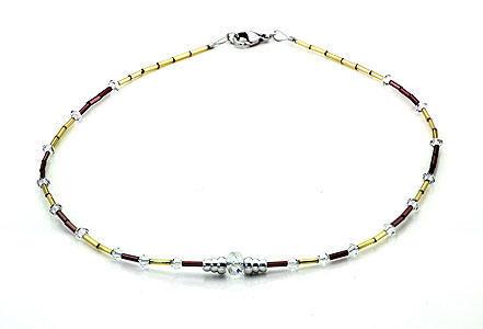 SWAROVSKI (R) Kristalle in Kombination mit: BELLASIX (R) 1815-K Halskette Bicolor braun gold-farben 925 Silber/Verschluss