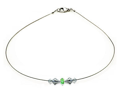 SWAROVSKI (R) crystals in combination with: BELLASIX (R) 1822-K necklace green 925 silver clasp wedding jewellery manufactured handwork