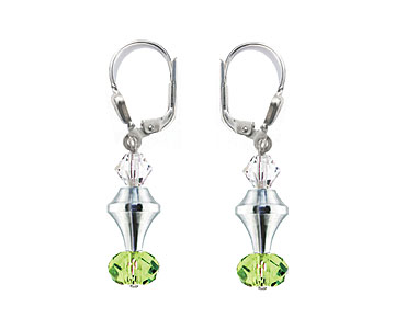SWAROVSKI (R) crystals in combination with: BELLASIX (R) 1825-O green earrings 925 silver clasp wedding jewellery manufactured handwork