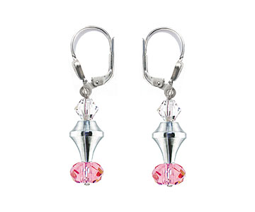 SWAROVSKI (R) crystals in combination with: BELLASIX (R) 1826-O rose earrings 925 silver clasp wedding jewellery manufactured handwork