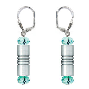 SWAROVSKI (R) crystals in combination with: BELLASIX (R) 1831-O earrings blue 925 silver clasp wedding jewellery