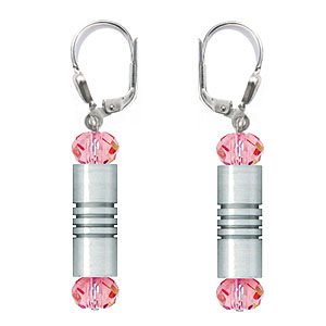 SWAROVSKI (R) crystals in combination with: BELLASIX (R) 1833-O earrings rose 925 silver clasp wedding jewellery