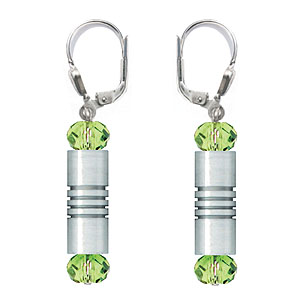 SWAROVSKI (R) crystals in combination with: BELLASIX (R) 1834-O earrings green 925 silver clasp wedding jewellery