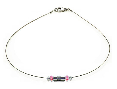SWAROVSKI (R) crystals in combination with: BELLASIX (R) 1835-K necklace rose 925 silver clasp wedding jewellery