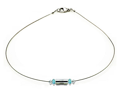 SWAROVSKI (R) crystals in combination with: BELLASIX (R) 1836-K necklace blue 925 silver clasp wedding jewellery