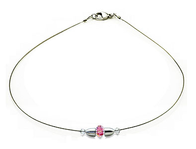 SWAROVSKI (R) crystals in combination with: BELLASIX (R) 1837-K necklace rose 925 silver clasp wedding jewellery