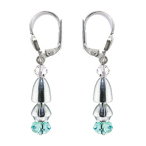 SWAROVSKI (R) crystals in combination with: BELLASIX (R) 1840-O earrings blue 925 silver clasp wedding jewellery