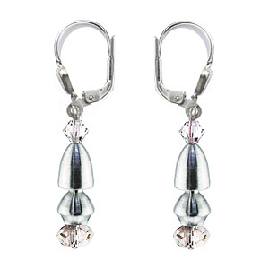 SWAROVSKI (R) crystals in combination with: BELLASIX (R) 1841-O earrings 925 silver clasp wedding jewellery