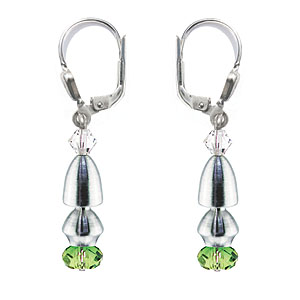 SWAROVSKI (R) crystals in combination with: BELLASIX (R) 1843-O earrings green 925 silver clasp wedding jewellery