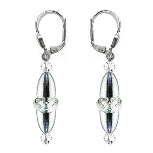 SWAROVSKI (R) crystals in combination with: BELLASIX (R) 1845-O earrings 925 silver clasp wedding jewellery