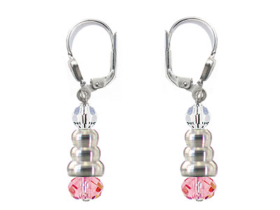 SWAROVSKI (R) crystals in combination with: BELLASIX (R) 1851-O earrings rose 925 silver clasp