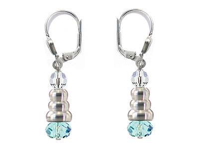 SWAROVSKI (R) crystals in combination with: BELLASIX (R) 1852-O earrings blue 925 silver clasp