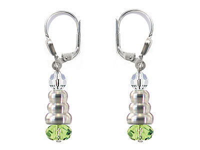 SWAROVSKI (R) crystals in combination with: BELLASIX (R) 1853-O earrings green 925 silver clasp