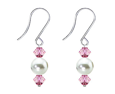 SWAROVSKI (R) crystals in combination with: BELLASIX (R) 4502-SSO earrings stainless steel (316L) earring wire mussel-stone-pearl