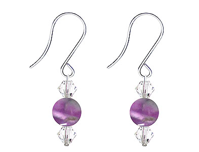 SWAROVSKI (R) crystals in combination with: BELLASIX (R) 4503-SSO earrings stainless steel (316L) earring wire amethyst