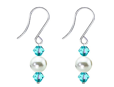 SWAROVSKI (R) crystals in combination with: BELLASIX (R) 4504-SSO earrings stainless steel (316L) earring wire mussel-stone-pearl