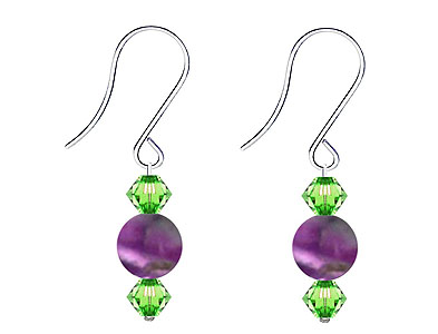 SWAROVSKI (R) crystals in combination with: BELLASIX (R) 4507-SSO earrings stainless steel (316L) earring wire amethyst
