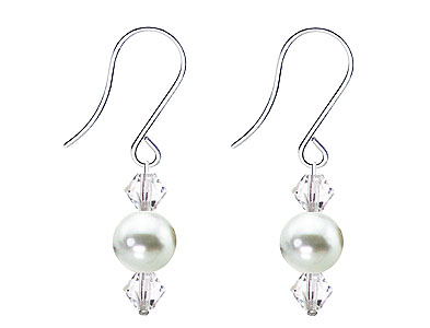 SWAROVSKI (R) crystals in combination with: BELLASIX (R) 4508-SSO earrings stainless steel (316L) earring wire mussel-stone-pearl