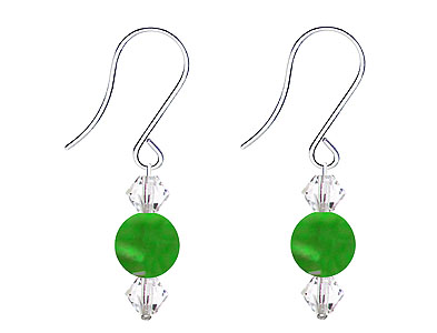 SWAROVSKI (R) crystals in combination with: BELLASIX (R) 4511-SSO earrings stainless steel (316L) earring wire jade