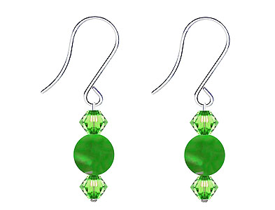 SWAROVSKI (R) crystals in combination with: BELLASIX (R) 4512-SSO earrings stainless steel (316L) earring wire jade
