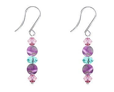 SWAROVSKI (R) crystals in combination with: BELLASIX (R) 4519-SSO earrings stainless steel (316L) earring wire amethyst