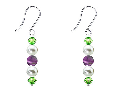 SWAROVSKI (R) crystals in combination with: BELLASIX (R) 4521-SSO earrings stainless steel (316L) earring wire amethyst mussel-stone-pearl