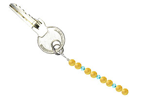 BELLASIX ® keyring pendant AS10, total length approx. 8-9 cm w. SWAROVSKI ® crystals and citrine