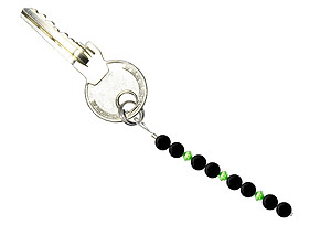 BELLASIX ® keyring pendant AS12, total length approx. 8-9 cm w. SWAROVSKI ® crystals and onyx
