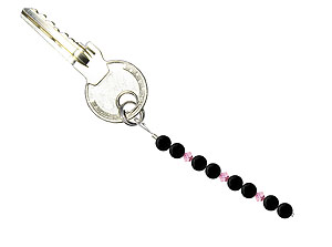 BELLASIX ® Schlüsselanhänger AS13, Gesamtlänge ca. 8-9 cm  m. SWAROVSKI ® Kristallen und Onyx
