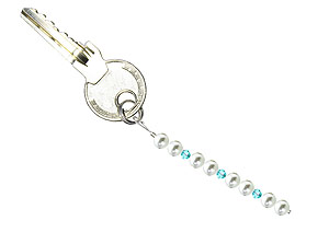 BELLASIX ® keyring pendant AS19, total length approx. 8-9 cm w. SWAROVSKI ® crystals and shell pearls