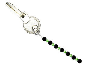 BELLASIX ® Schlüsselanhänger AS24, Gesamtlänge ca. 8-9 cm  m. SWAROVSKI ® Kristallen und Onyx