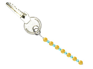 BELLASIX ® Schlüsselanhänger AS30, Gesamtlänge ca. 8-9 cm  m. SWAROVSKI ® Kristallen und Citrin
