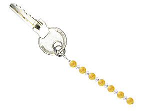 BELLASIX ® keyring pendant AS31, total length approx. 8-9 cm w. SWAROVSKI ® crystals and citrine