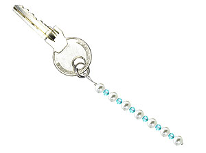 BELLASIX ® keyring pendant AS33, total length approx. 8-9 cm w. SWAROVSKI ® crystals and shell pearls