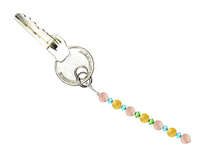 BELLASIX ® Schlüsselanhänger AS52, Gesamtlänge ca. 8-9 cm  m. SWAROVSKI ® Kristallen und Rosenquarz, Citrin