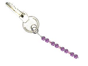 BELLASIX ® Schlüsselanhänger AS6, Gesamtlänge ca. 8-9 cm  m. SWAROVSKI ® Kristallen und Amethyst