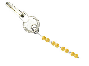 BELLASIX ® keyring pendant AS8, total length approx. 8-9 cm w. SWAROVSKI ® crystals and citrine