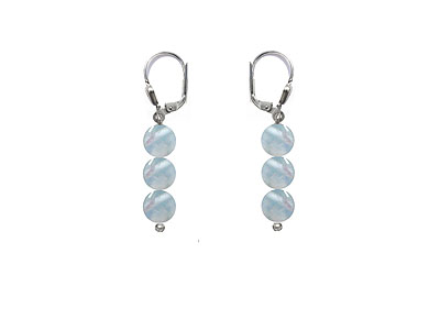 BELLASIX ® GEM Pure Line 11, aquamarine, earrings, 925 silver clasp