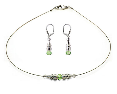 SWAROVSKI (R) crystals in combination with: BELLASIX (R) jewellery set_1737_k_1719_o2 925 silver clasp green wedding jewellery