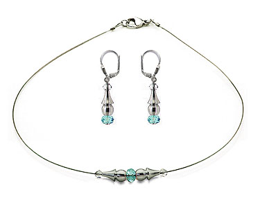 SWAROVSKI (R) crystals in combination with: BELLASIX (R) jewellery set_1738_k_1719_o4 925 silver clasp blue wedding jewellery