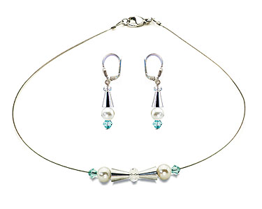 SWAROVSKI (R) crystals in combination with: BELLASIX (R) jewellery set_1740_k_1808_o3 925 silver clasp blue wedding jewellery