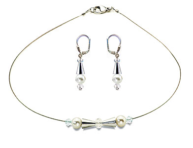 SWAROVSKI (R) crystals in combination with: BELLASIX (R) jewellery set_1741_k_1808_o2 925 silver clasp wedding jewellery