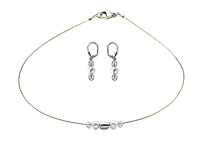 SWAROVSKI (R) crystals in combination with: BELLASIX (R) jewellery set_1748_k_1849_o 925 silver clasp wedding jewellery