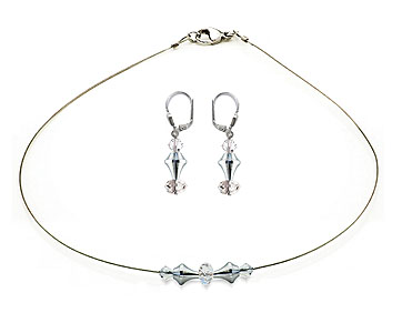 SWAROVSKI (R) crystals in combination with: BELLASIX (R) jewellery set_1749_k_1824_o 925 silver clasp wedding jewellery