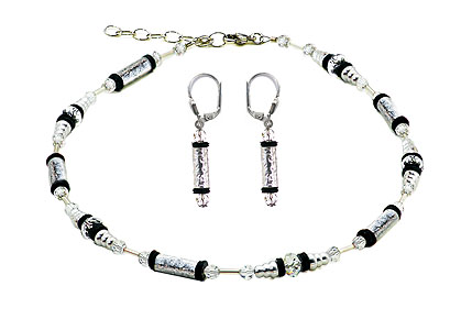 SWAROVSKI (R) crystals in combination with: BELLASIX (R) jewellery set_1762_k_1762_o1 925 silver clasp bicolor hand-engraved manufactured handwork