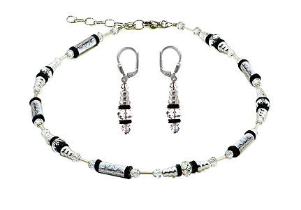 SWAROVSKI (R) crystals in combination with: BELLASIX (R) jewellery set_1762_k_1762_o2 925 silver clasp bicolor hand-engraved manufactured handwork